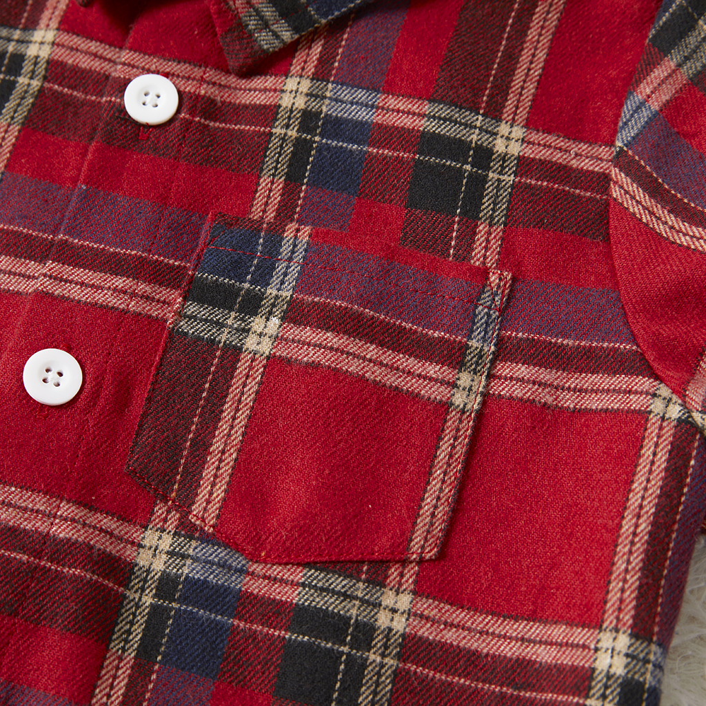 Family Matching Red Plaid Cross Wrap V 